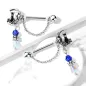 Paire de piercing téton acier avec chat sur lune