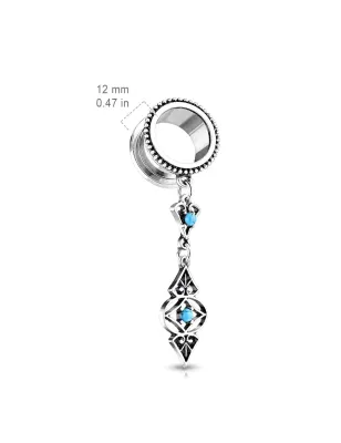 Piercing tunnel pendentif charms tribal turquoise