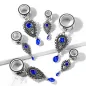 Piercing tunnel pendentif larme bleu sapphire