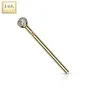 Piercing nez fishtail Or jaune 14 carats zircon