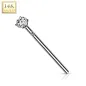 Piercing nez fishtail Or blanc 14 carats pierre