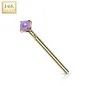 Piercing nez fishtail Or jaune 14 carats opale violette