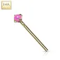 Piercing nez fishtail Or jaune 14 carats opale rose