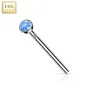 Piercing nez fishtail Or blanc 14 carats opale bleu