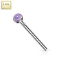 Piercing nez fishtail Or blanc 14 carats opale violet