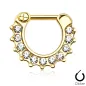 Piercing septum doré click pavé de strass