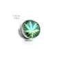 Piercing tunnel oreille cannabis holographique