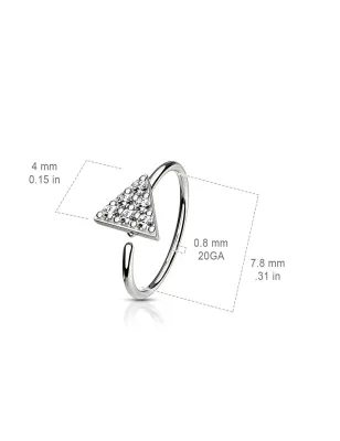 Piercing nez anneau pliable triangle plaqué platine