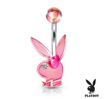 Piercing nombril Playboy effet aurore boréale rose