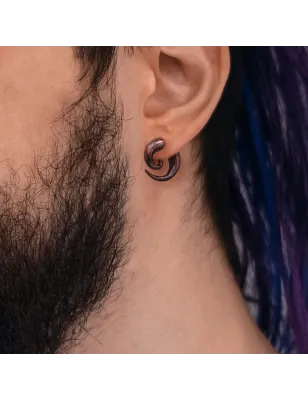 Piercing écarteur spirale en bois de sono