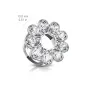 Piercing tunnel oreille fleur zircon blanc