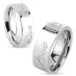 Bague couple love en acier clef cadenas