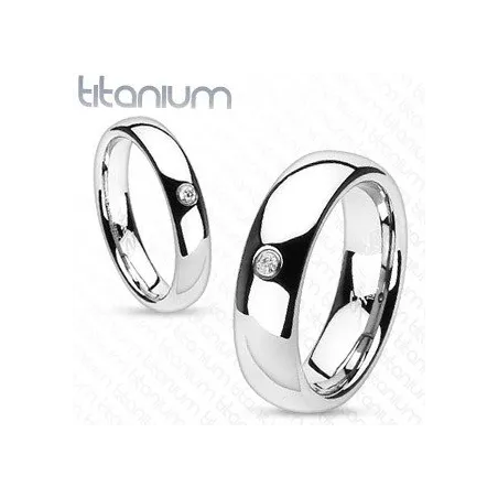 Bague homme femme Titane Solide Gemme Solitaire