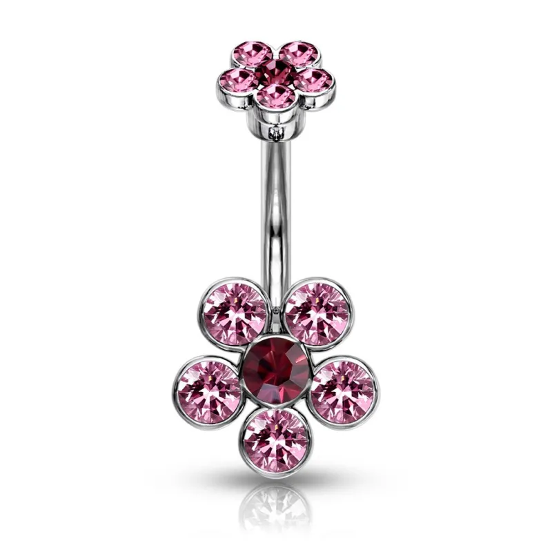 Piercing nombril double fleur