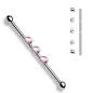 Piercing industriel oreille 3 cristaux rose