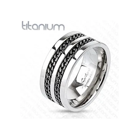 Achat Bague Homme Titane Solide Double Chaine