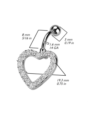 Piercing nombril inversé coeur