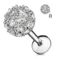 Piercing labret oreille boule pavée de strass