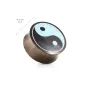 Piercing plug en bois de sono et turquoise Yin et Yang