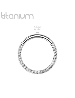 Piercing anneau segment titane G23 strass 3 faces