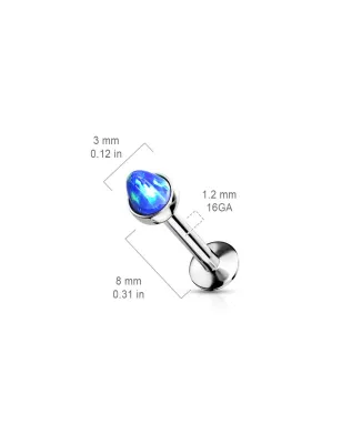 Piercing labret spike opale bleue