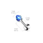 Piercing oreille labret spike opale bleue