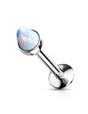 Piercing labret spike opale blanche