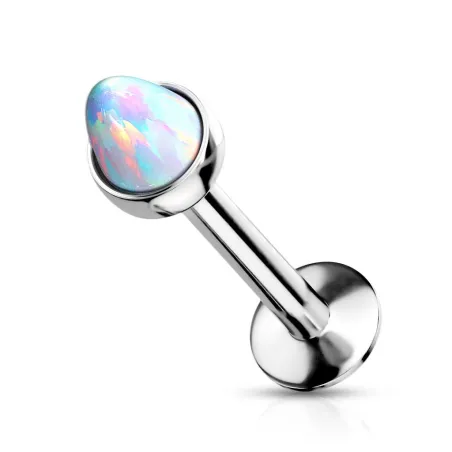 Piercing labret spike opale blanche