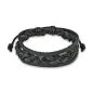 Bracelet Homme en Cuir noir Tressé