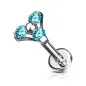 Piercing labret oreille triangle turquoise