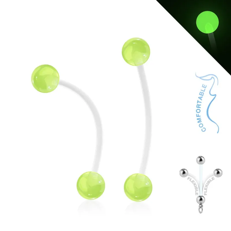 Piercing nombril de grossesse glow in the dark vert