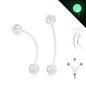 Piercing nombril de grossesse glow in the dark blanc