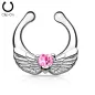 Faux piercing septum ailes d'ange rose