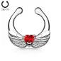 Faux piercing septum ailes d'ange rouge