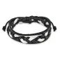 Bracelet Homme en Cuir noir et blanc Tressé