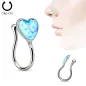 Faux piercing de nez clipsable coeur glitter turquoise