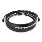 Bracelet Homme en Cuir noir Centre Tressé