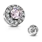 Piercing microdermal pierre rose pavé de strass