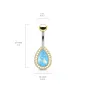 Piercing nombril larme dorée opalescente turquoise