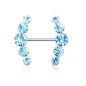 Piercing téton fermoirs cinq cristaux turquoise