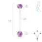 Piercing nombril de grossesse boules glitter violet