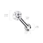 Piercing labret oreille cristaux blanc