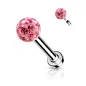 Piercing labret oreille cristaux rose