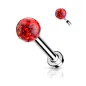 Piercing labret oreille cristaux rouge