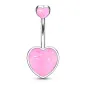 Piercing nombril coeur opalescent rose