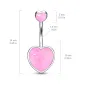 Piercing nombril coeur opalescent rose