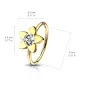 Piercing nez anneau pliable  doré fleur strass blanc