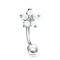 Piercing arcade fleur opalescente blanc