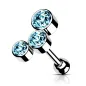 Piercing oreille cartilage hélix trio cristaux turquoise