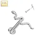 Piercing labret oreille or blanc 14 carats serpent